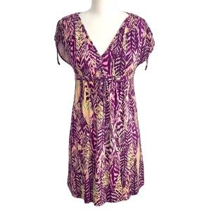 H&M floral vneck above the knee dress with adjustable ties in women’s small